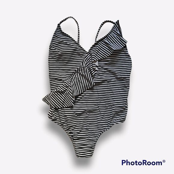 Misty Pearl One Piece Swimsuit Black White Stripes Various - Picture 2 of 6
